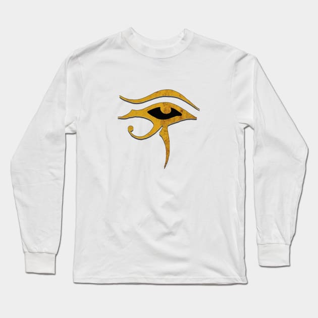 Eye of Ra All Seeing Eye in Rustic Gold Long Sleeve T-Shirt by Whites Designs